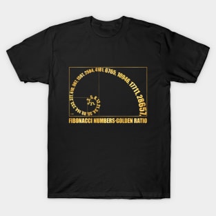 Fibonacci Numbers,  Golden Ratio, Typographic T-Shirt